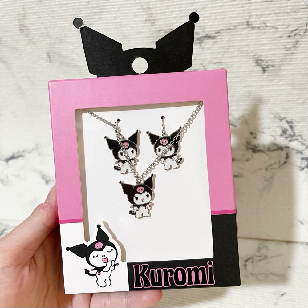 Kuromi Matching Necklace And Earrings Set